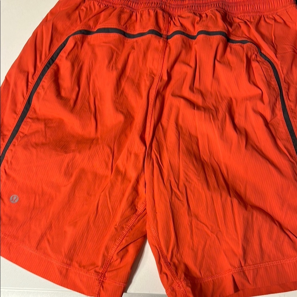 Lululemon Athletica Orange Athletic Shorts with Elastic Waistband